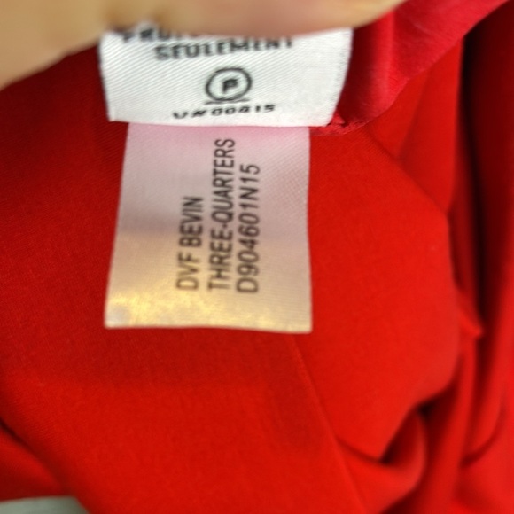 DIANE VON FURSTENBURG DVF Bevin 3/4 Sleeve Dress Cherry Red 8 Old Money Office - Picture 11 of 16